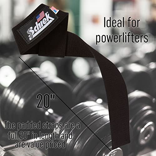 Schiek Sports, Inc. Basic Padded Lifting Straps in Black