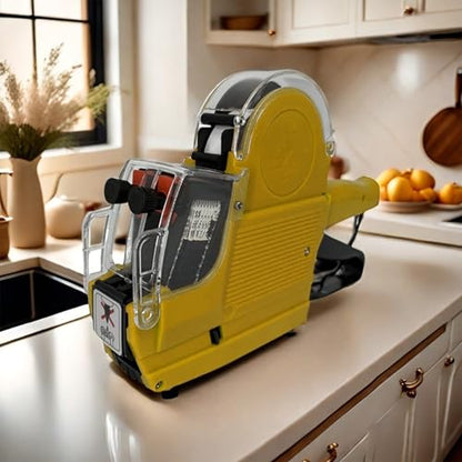 2 Line Price Gun, 2400 Color Labels 3 Ink Rolls Retail Store - color: Sunflower Yellow