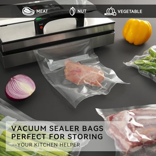 Wevac 11" x 16" Precut Vacuum Sealer Bags, 100 Count, Includes 5 Liquid Block Bags & 5 Bone Guard Pieces, Heavy Duty for Food Storage, Sous Vide & Meal Prep - size: 11" x 16" 100 count