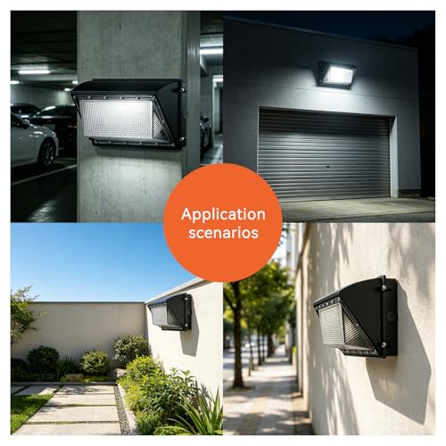 OKQ 120W LED Wall Pack Light with Dusk-to-Dawn Sensor, 18000LM 5000K LED Security Flood Lighting, 120V Outdoor LED Wall Lights for Warehouse|Building|Yard|Factory|Garage|Parking Lots-2pack - size: 5000K 120W 2PACK