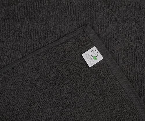 Salon Towels – Pack of 24 (16"x27") 100% Cotton Ring Spun (Not Bleach Proof) Ultra Soft, Highly Absorbent Hand Towels – Bulk for Spa, Gym & Salon (Grey) - color: Grey
