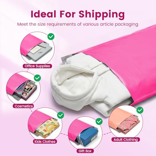 Metronic Poly Mailers 14.5x19 400 Pack, Large Bulk Self Seal Shipping Bags - color: Pink, size: 14.5x19 400PC
