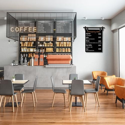 Hanging Menu Contemporary Style Chalkboard Sign, Metal Menu Display 22x28 Magnetic Surface Cafe Bar Sign for Business Price Menu (Black) - color: Black Frame/Black Board