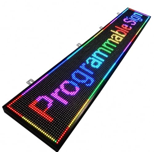Programmable LED Sign for Business, 77x14 in P10 Outdoor Scrolling Sign - size: P10 77*14 INCH