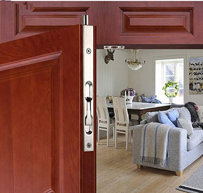 TOGU 10" Solid Stainless Steel Lever Action Flush Bolt, Concealed Security Lock For Composite, Wood, Double & Dummy Doors, Brush Stainless Steel Finish