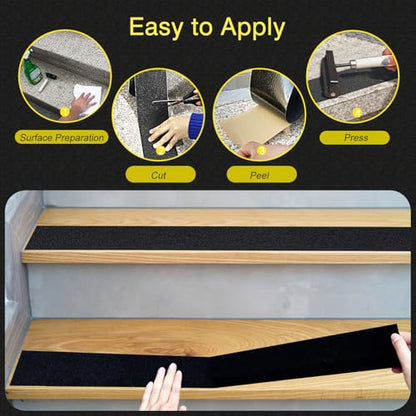 S&X Anti Slip Tape 1in x 60ft Grip Tape for Stairs, Ramps & Decks, Black - color: Black, size: 1" X 60'