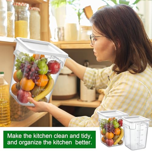 FoldTier 2 Pcs Square Food Storage Containers, White, 22 Qt - color: White, size: 22 Qt