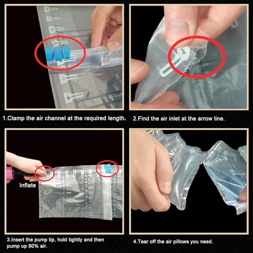 Air Bags for Packing 400 Count Inflatable Air Pillows for Shipping with pump 4.72"x7.87" Recyclable Packaging Filler Shipping Supplies Box Alternative to Packing Peanuts Purse Stuffers for Shape - size: 4.72"x7.87"(400 count)