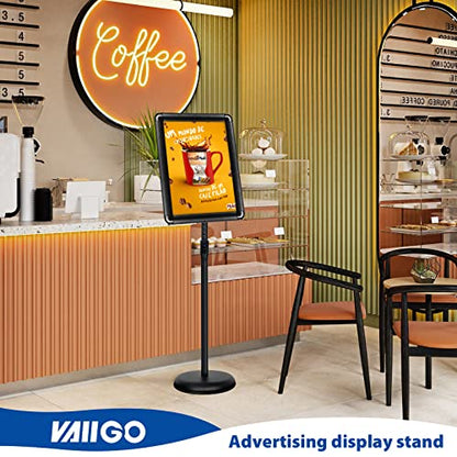 11x17 Sign Holder Stand - Adjustable Floor Standing Sign Stand - color: Black, size: 11"x17"-1Pack