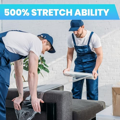 TAPEBEAR Stretch Wrap Film 15" x 760Ft Shrink Wrap Roll Industrial Strength - size: 15" x 760Ft