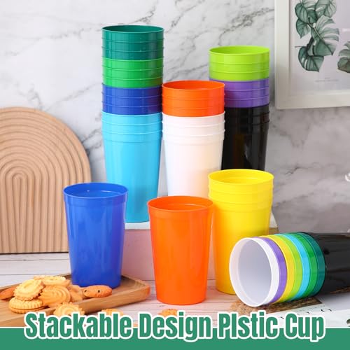 Honeydak 40 Pack 22 oz Plastic Stadium Cups Reusable, 10 Colors