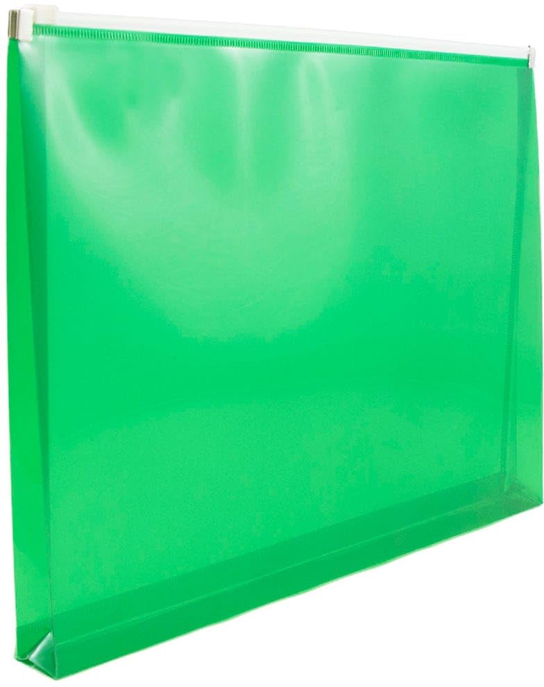 JAM PAPER Plastic Envelopes with Zip Closure - Letter Booklet - 9 3/4 x 13 - Green - 3/Pack - color: Green, size: Letter Size - 3 Pack