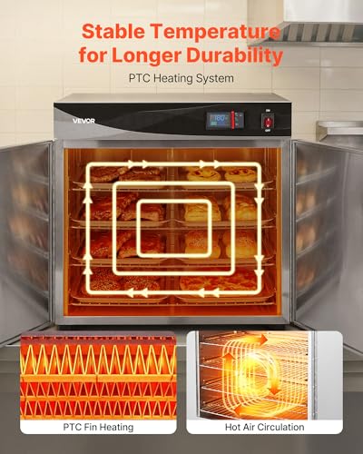 VEVOR Commercial Electric Food Warmer 4-Tier Stainless Steel Double-Door - size: 4-Layer