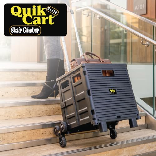 dbest Products Quik Cart Elite Stair Climber Rolling Crate - Black - color: Black, style: Elite Stair Climber