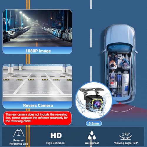 CARPURIDE 9.26 Inch Carplay Screen for Car with Backup Camera - size: 9.26 inch