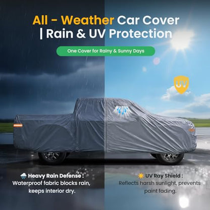 Silverado 1500 Truck Cover Custom Fit 2019-2026 Regular/Double Cab Short/Long Bed(6.5'-8') With Door Zipper, 10 Layers Outdoor Heavy Pickup Truck Cover Waterproof All Weather, Wind Dust Sun Protector. - size: Custom Fit Silverado 1500 Regular/Double Cab S