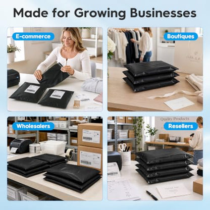 Fuxury Poly Mailers 10x13 Inch 50Pcs, Waterproof Shipping Bags for Clothing - color: Black, size: 10x13" 50pcs