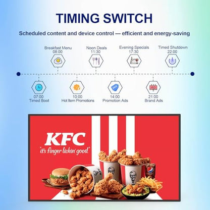 43inch Monitor Digital Signage Kiosk, 4K UHD Touchscreen IPS Advertising Display, 500nits High Brightness Wall Mount Digital Signage, CMS/U-Disk Plug&Play, USB/WiFi/HDMI Input, Android 11OS - size: 43" 4K 500nits Touchscreen