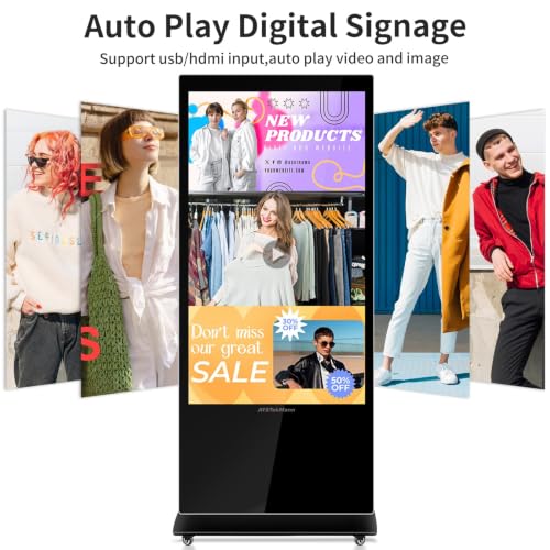 43" Digital Signage Displays, 4K LCD Touch Screen Floor Standing Display - size: 43 inch