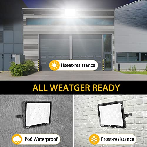 XYCN 300W LED Flood Light (2000W Equivalent), Super Bright 42,500LM 5000K Daylight IP66 Waterproof Security Outdoor LED Arena Lights Commercial Lighting Floodlight for Backyard|Court|Stadium|Yard - color: 300W led flood light