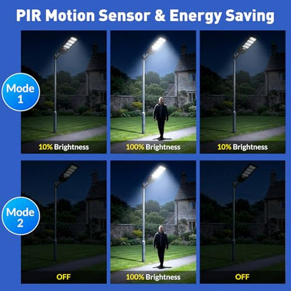 Solar Street Lights Outdoor Waterproof, 18000LM 6500K LED Solar Flood Lights with Motion Sensor, Dusk to Dawn Solar-Powered Light for Outside, Security Lights for Parking Lot Yard Driveway, 6-Pack - size: 6-Pack