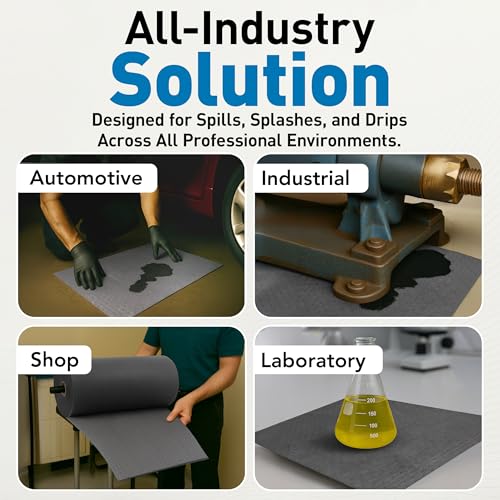 Raxwell Universal Oil Absorbent Mat Roll, Perforated, 250 GSM, 30" x 150 ft - size: 375 Sheets Rolls