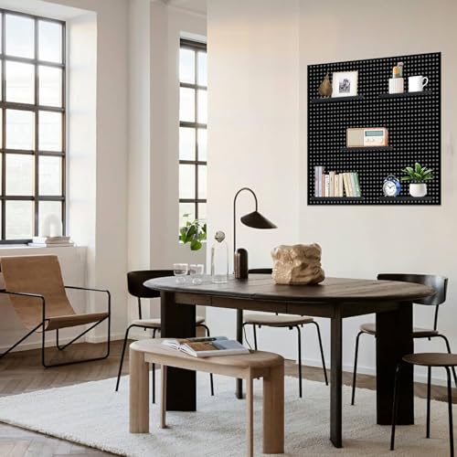 Pegboard Shelves Set of 10, 10x4.3 Inch Metal Peg Board Accessories - color: Black 10 Pcs