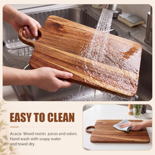 Roshtia 6 Pcs Wooden Cutting Boards 14x10'' Acacia Chopping Board, Vintage - style: Vintage