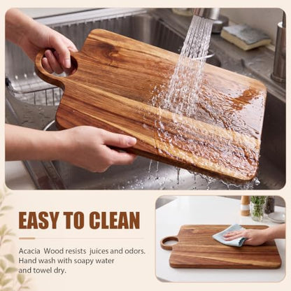 Roshtia 6 Pcs Wooden Cutting Boards 14x10'' Acacia Chopping Board, Vintage - style: Vintage