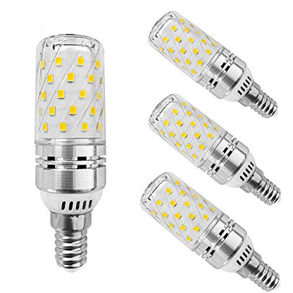 E14 12W LED Candle Light Bulbs, AC85-265V,E14 Base,3000K Warm White,120w Halogen Light Equivalent Candelabra LED Bulbs for Chandelier Home Lighting,Pack of 4 - size: 4 Count (Pack of 1)