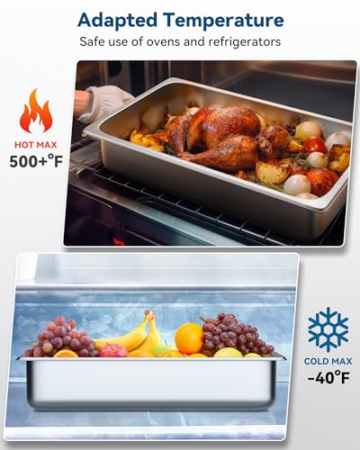 6 Pack Hotel Pans Full Size 6" Deep Stainless Steel Steam Table Pan - color: 6 INCH, size: 1/1 SIZE