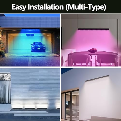 90W Smart Wall Washer Light, 20 Inch Bluetooth Multi-mountLED Linear Pendant Light Versatility Hanging Fixtures, RGBCW Dimmable Chandelier for Wall Washing, Adjustable Heigh - size: Standard 20" 90W