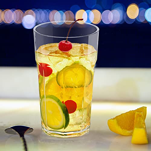 Amazing Abby - Affinity - 20-Ounce Plastic Tumblers (Set of 6), Clear Reusable Plastic Cups, Stackable, BPA-Free, Shatter-Proof, Dishwasher-Safe - style: All-Clear, 20 oz