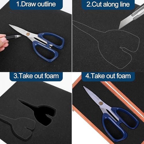 6 PCS Polyurethane Foam Sheets 16" L x 12" W x 1" T Packing Foam Inserts Cuttable Craft Foams Cushion Foams High Density Foam Pads for Case, Tool Box, Game Box, Camera, Jewelry, DIY Craft, Black - size: 16in X 12in X 1in