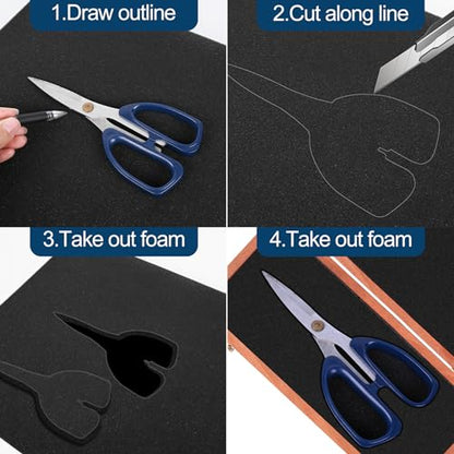 6 PCS Polyurethane Foam Sheets 16" L x 12" W x 1" T Packing Foam Inserts Cuttable Craft Foams Cushion Foams High Density Foam Pads for Case, Tool Box, Game Box, Camera, Jewelry, DIY Craft, Black - size: 16in X 12in X 1in