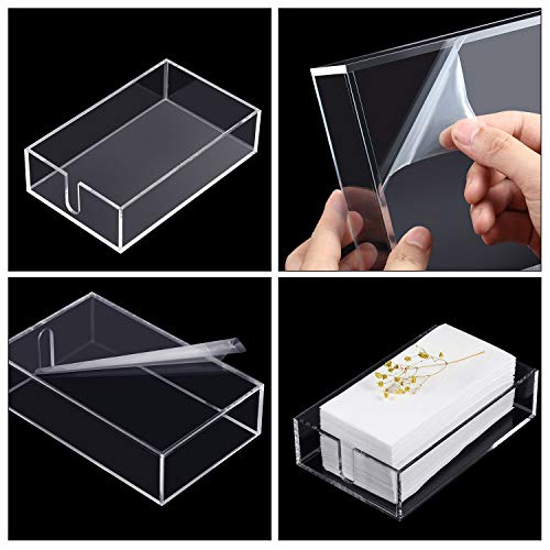 Boao 2 Pieces Acrylic Cocktail Napkin Holder, 5 x 5 Inch, 9 x 5.5 Inch - size: 5 x 5 Inch, 9 x 5.5 Inch