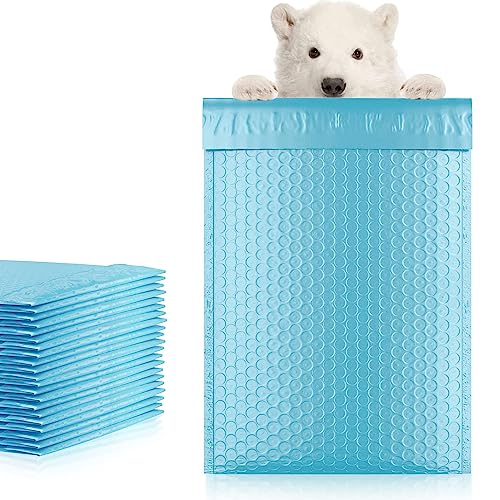 Poly Bubble Mailers, 8.5 x 12 Inch Light Blue Padded Mailers, Self Seal Shipping Envelopes, Lightweight Poly Mailer Bags, Waterproof Mailing Bags, Pack of 200 - color: Light Blue, size: 8.5" x 12" / 200 Pack