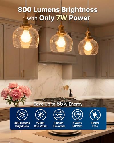 FLSNT A19 LED Bulbs, 7W 60W Equivalent Dimmable 2700K CRI90 E26 Base 8 Pack - color: Frosted 60w 2700k Soft White, size: 8 Count (Pack of 1)