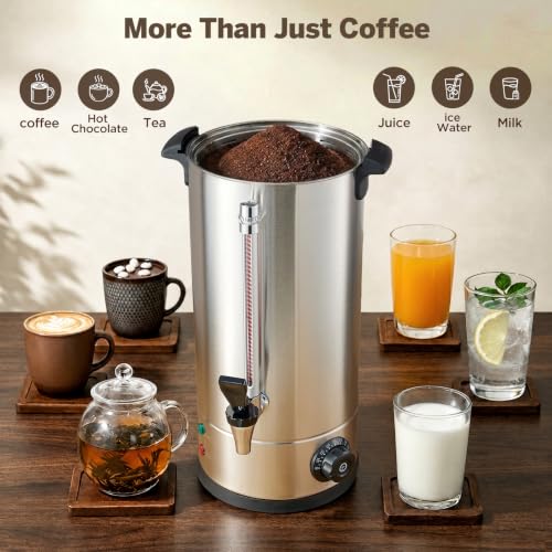 50 Cup 8L Stainless Steel Commercial Coffee Urn and Hot Water urn