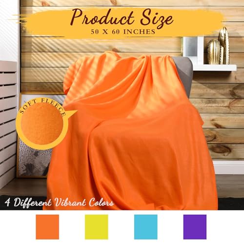 Kinlop 40 Packs Fleece Throw Blankets Bulk 60x50 Inch Soft Plush - color: Novel Color