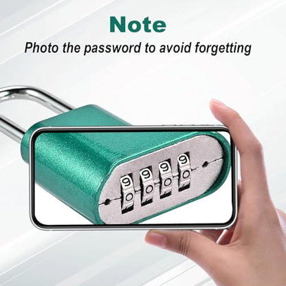 Faburo 2pcs Combination Lock, 4-Digit Heavy Duty Combo Lock - color: 2pcs-Long-Green