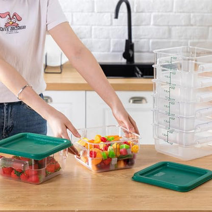 Lallisa 8 Pcs 2 Quart Food Storage Containers with Lids, Green