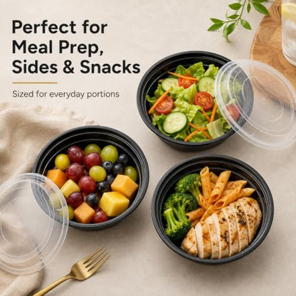 Glotoch Reusable Round Meal Prep Containers Bowls with Lids, 16 oz, 50 Pack - color: 16OZ-50Pack