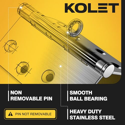 KOLET Ball Bearing Door Hinges, 4 x 4 Inches, Matte Black, 6 Pack - color: Matte Black, size: 6 Pack