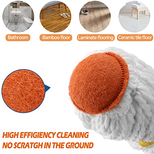 Self-Wringing Twist Mop, Microfiber Mop for Floor Cleaning, 57" Long Handle - color: Yellow (1 Handle & 1 Mop Head)