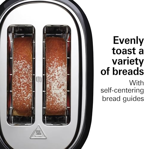 Hamilton Beach Extra-Wide Slot 2 Slice Toaster With Bagel & Defrost Buttons - color: Black & Stainless Steel