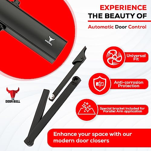 The Door Bull Commercial/Residential Grade Door Closer - size: 2000 Series, style: Matte Black