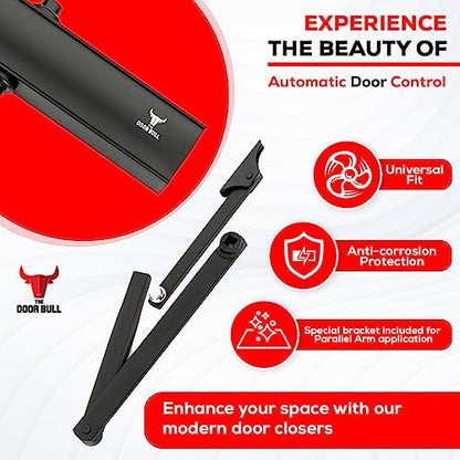 The Door Bull Commercial/Residential Grade Door Closer - size: 2000 Series, style: Matte Black