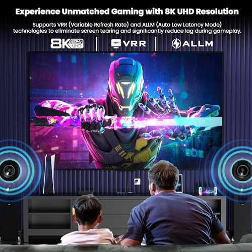 HDMI 2.1 Switch 5 in 1 Out 8K 60Hz 4K 120Hz – with Remote - size: 8K HDMI Switcher 5 port