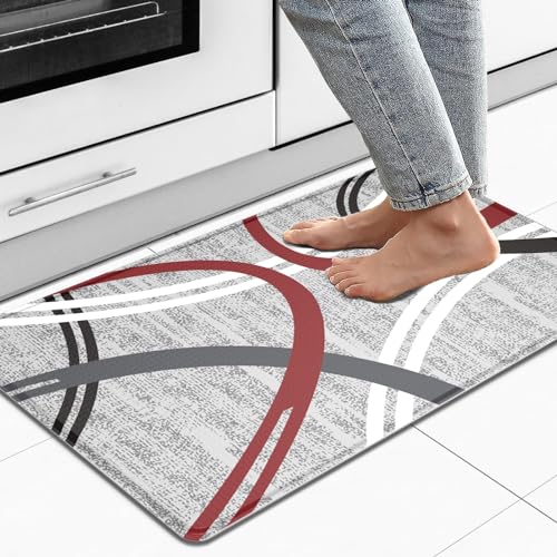 Artnice Kitchen Mats for Floor, Modern Abstract Kitchen Rugs - size: 32"L x 17.5"W x 0.4"Th